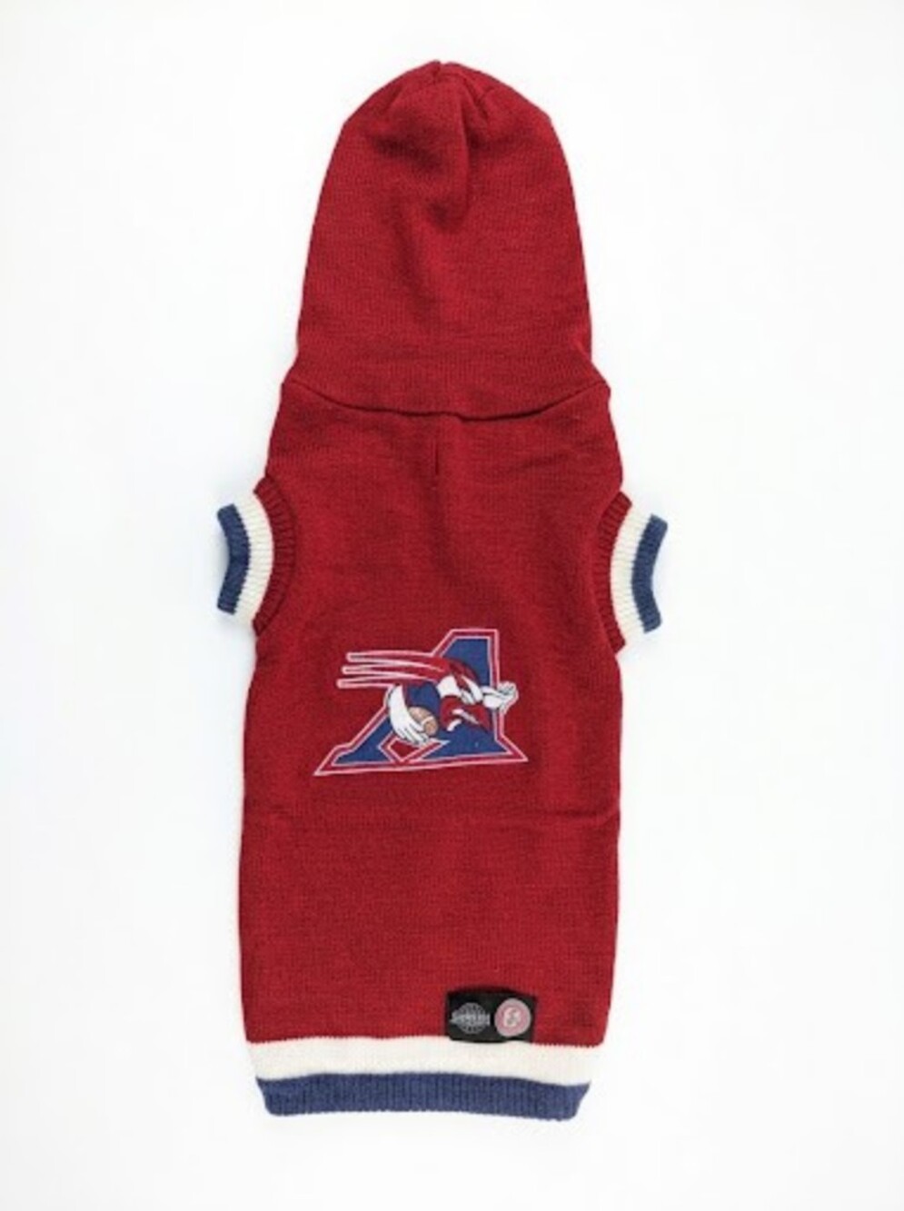 NWOT CFL Montreal Alouettes Pet Sweater Hooded Dog Coat Retro Logo Karsuh